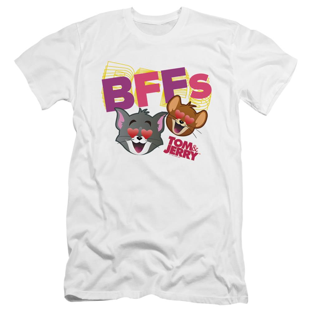 Tom And Jerry Movie Bffs Men's Ultra-Soft 30/1 Cotton Slim Short-Sleeve T-Shirt