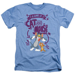 Tom And Jerry Movie Cat And Mouse Men's 30/1 Heather 60 40 Poly Short-Sleeve T-Shirt