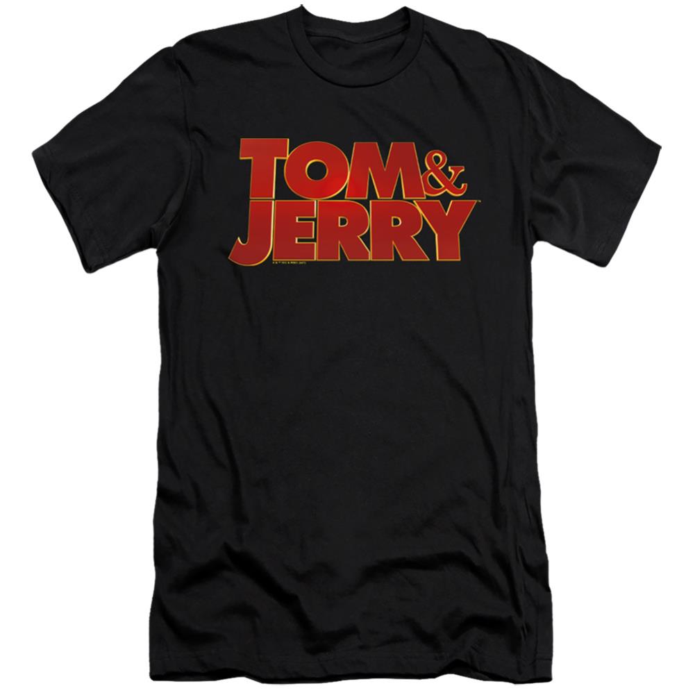 Tom And Jerry Movie Movie Logo Men's Ultra-Soft 30/1 Cotton Slim Short-Sleeve T-Shirt