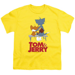 Tom And Jerry Movie Park Bench Youth 18/1 100% Cotton Short-Sleeve T-Shirt