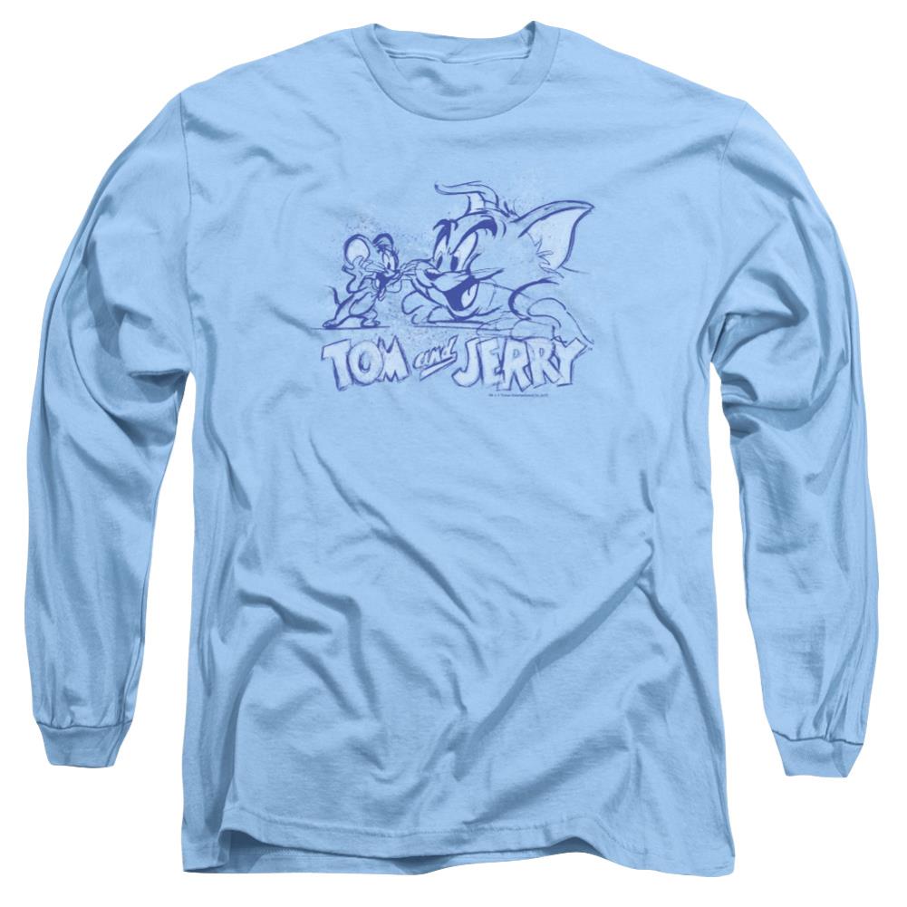 Tom And Jerry Sketchy Men's 18/1 Cotton Long-Sleeve T-Shirt