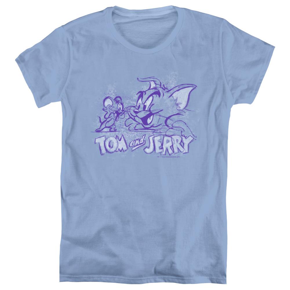 Tom And Jerry Sketchy Women's 18/1 Cotton Short-Sleeve T-Shirt