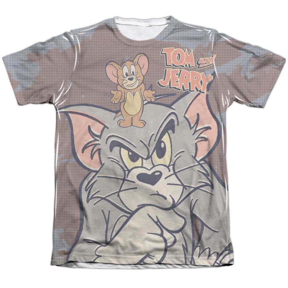 Tom And Jerry Up To No Good Men's Regular Fit Poly Cotton Short-Sleeve T-Shirt