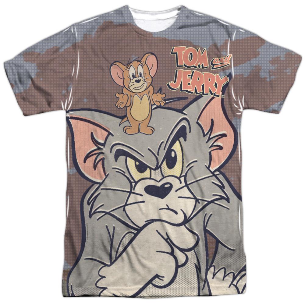 Tom And Jerry Up To No Good Men's Regular Fit Polyester Short-Sleeve T-Shirt