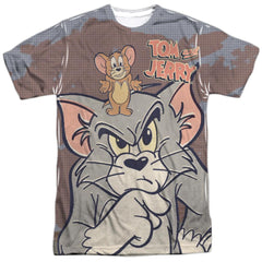 Tom And Jerry Up To No Good Men's Regular Fit Polyester Short-Sleeve T-Shirt