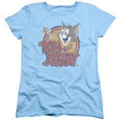 Tom And Jerry Water Damaged Women's 18/1 Cotton Short-Sleeve T-Shirt