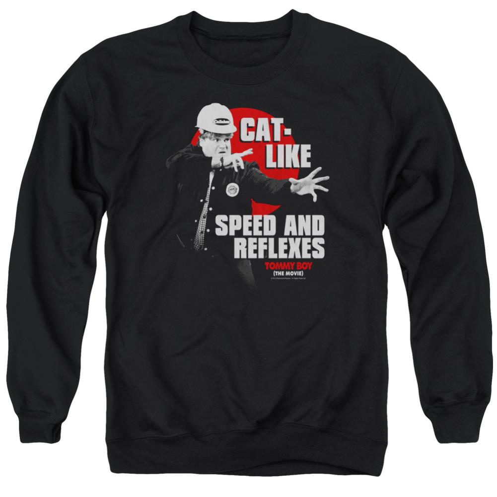 Tommy Boy Cat Like Men's Crewneck 50 50 Poly Long-Sleeve T-Shirt