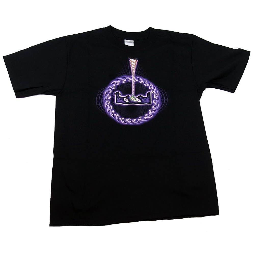 Tool Men's Purple Logo Spiral Black T-Shirt