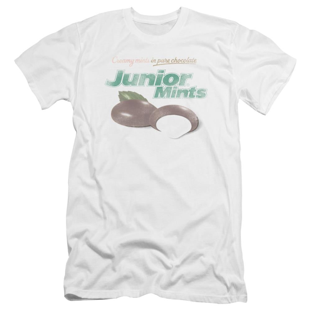 Tootsie Roll Junior Mints Logo Men's Ultra-Soft 30/1 Cotton Slim Short-Sleeve T-Shirt