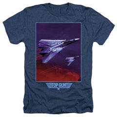 Top Gun Clouds Men's 30/1 Heather 60 40 Poly Short-Sleeve T-Shirt