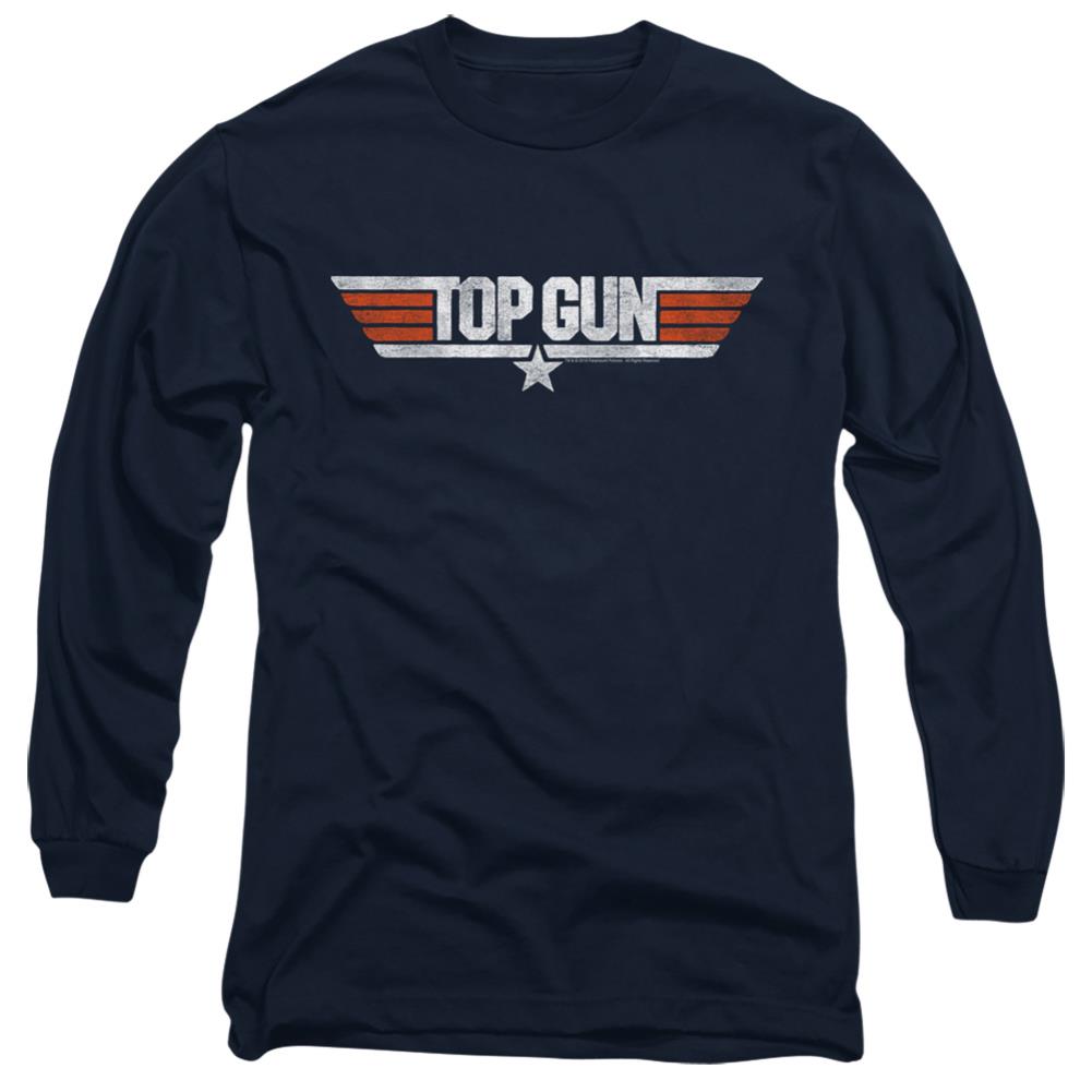 Top Gun Distressed Logo Men's 18/1 Cotton Long-Sleeve T-Shirt