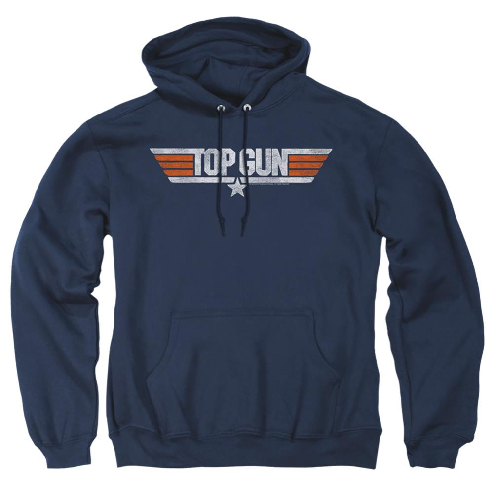 Top Gun Distressed Logo Men's Pull-Over 75 25 Poly Hoodie