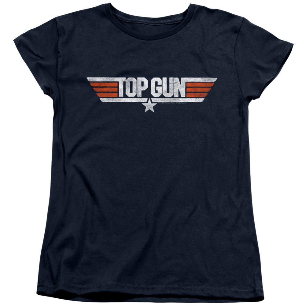 Top Gun Distressed Logo Women's 18/1 Cotton Short-Sleeve T-Shirt