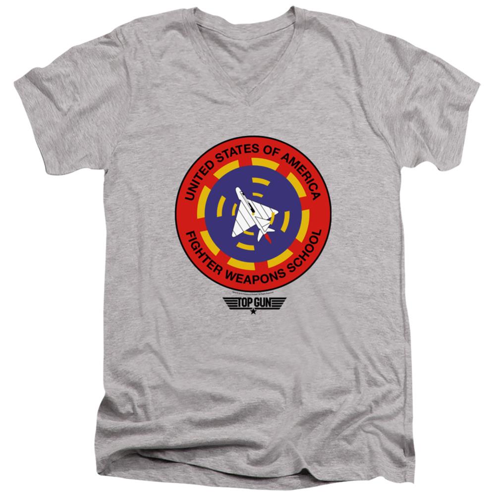 Top Gun Fighter Weapons School Men's 30/1 Cotton Slim V-Neck T-Shirt