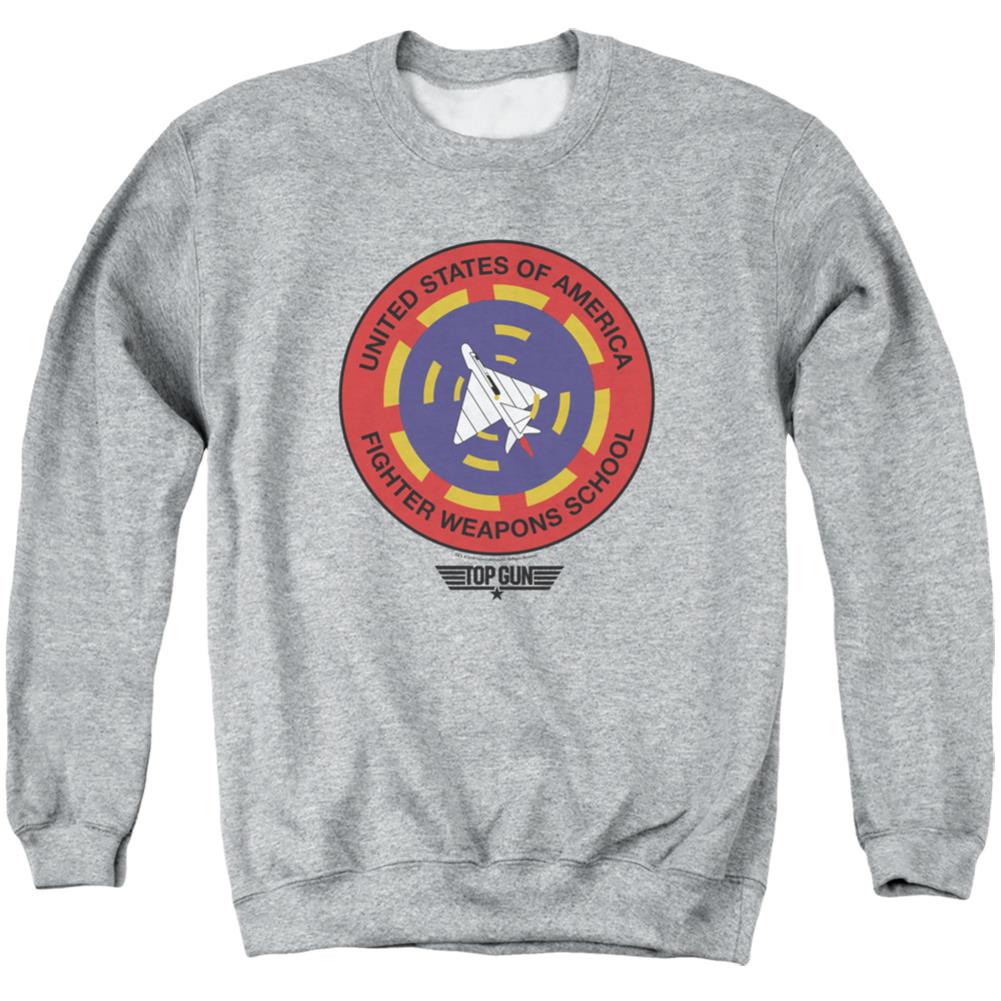 Top Gun Fighter Weapons School Men's Crewneck 50 50 Poly Long-Sleeve T-Shirt