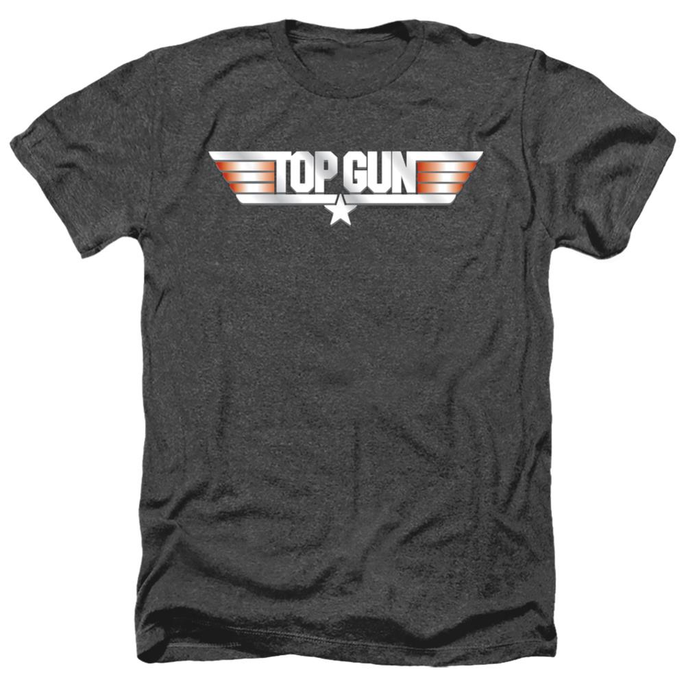 Top Gun Logo Men's 30/1 Heather 60 40 Poly Short-Sleeve T-Shirt