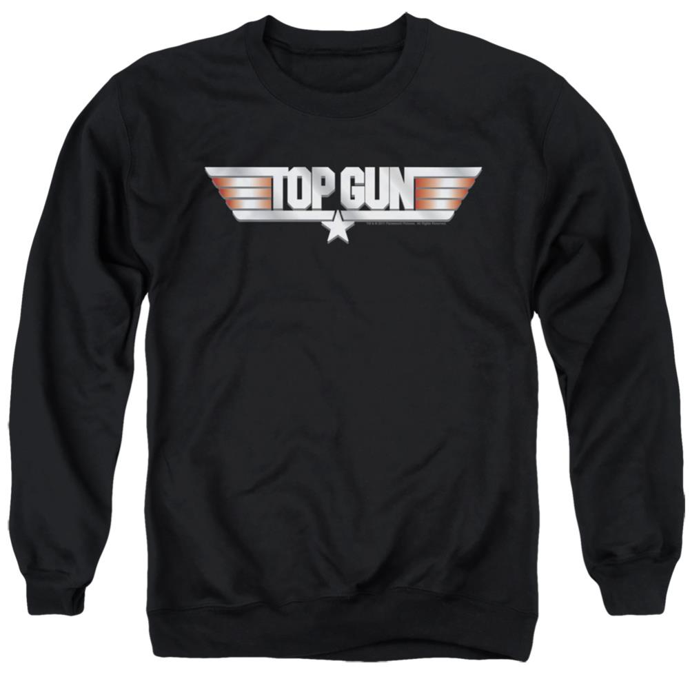 Top Gun Logo Men's Crewneck 50 50 Poly Long-Sleeve T-Shirt