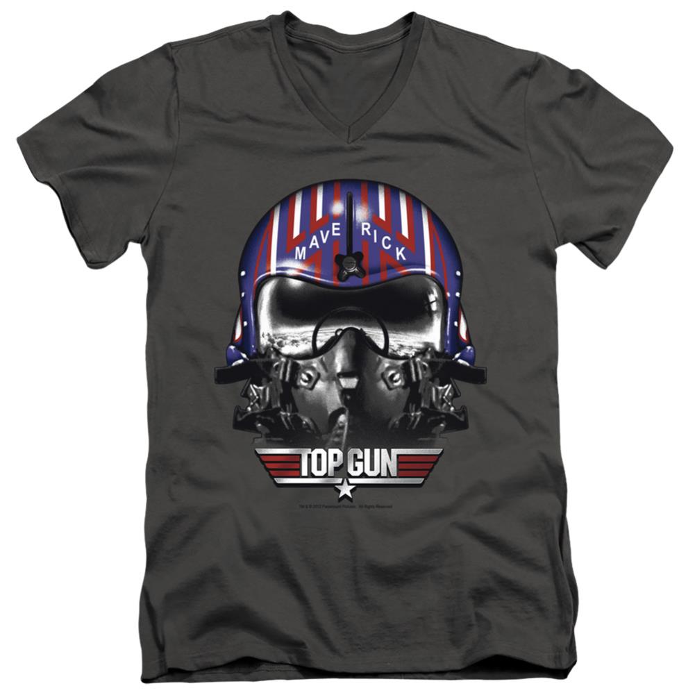Top Gun Maverick Helmet Men's 30/1 Cotton Slim V-Neck T-Shirt