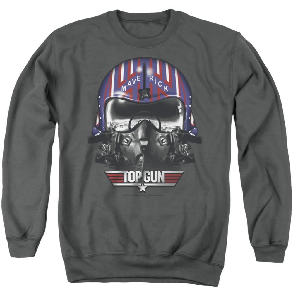Top Gun Maverick Helmet Men's Crewneck 50 50 Poly Long-Sleeve T-Shirt
