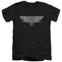 Top Gun: Maverick Maverick Plane Logo Men's 30/1 Cotton Slim V-Neck T-Shirt