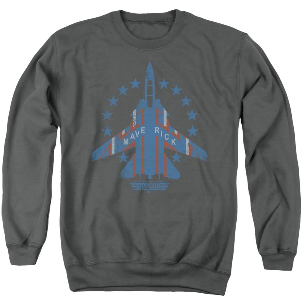 Top Gun Maverick Men's Crewneck 50 50 Poly Long-Sleeve T-Shirt