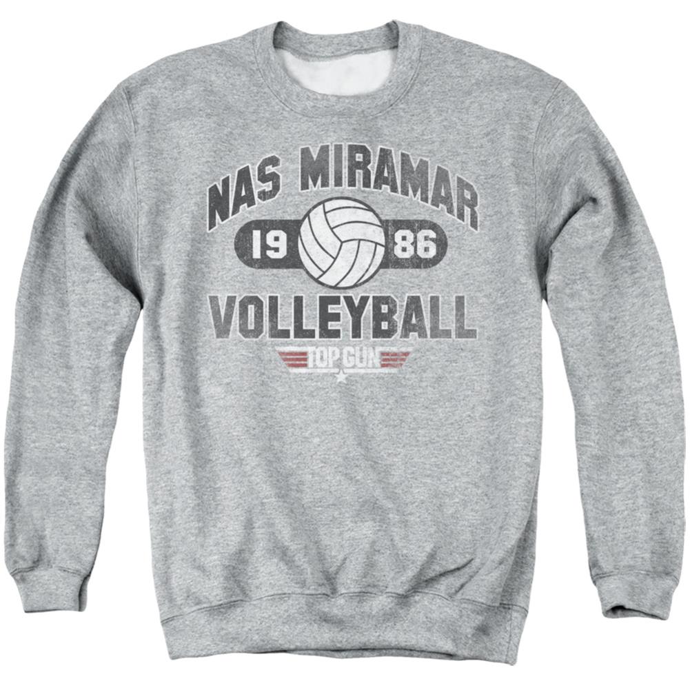 Top Gun Nas Miramar Volleyball Men's Crewneck 50 50 Poly Long-Sleeve T-Shirt