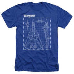 Top Gun Schematic Men's 30/1 Heather 60 40 Poly Short-Sleeve T-Shirt