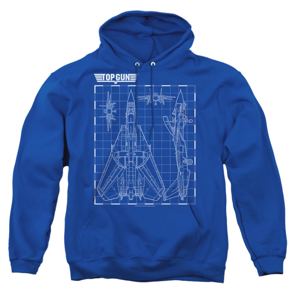 Top Gun Schematic Men's Pull-Over 75 25 Poly Hoodie
