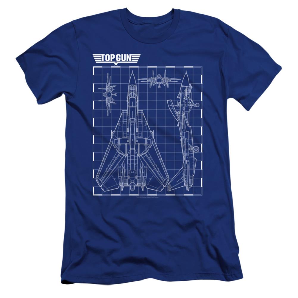 Top Gun Schematic Men's Ultra-Soft 30/1 Cotton Slim Short-Sleeve T-Shirt