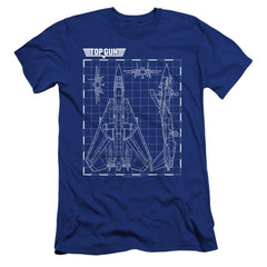 Top Gun Schematic Men's Ultra-Soft 30/1 Cotton Slim Short-Sleeve T-Shirt