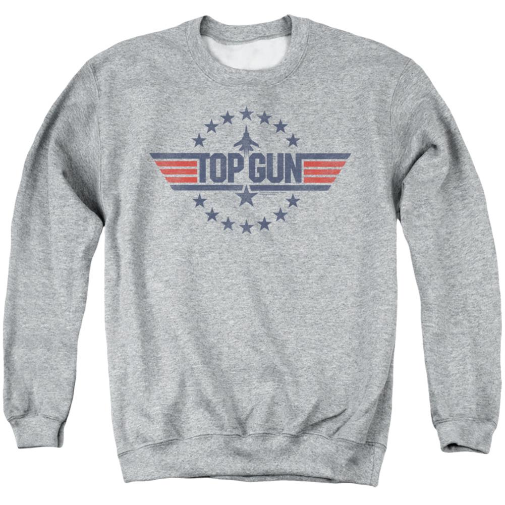 Top Gun Star Logo Men's Crewneck 50 50 Poly Long-Sleeve T-Shirt