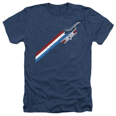 Top Gun Stripes Men's 30/1 Heather 60 40 Poly Short-Sleeve T-Shirt
