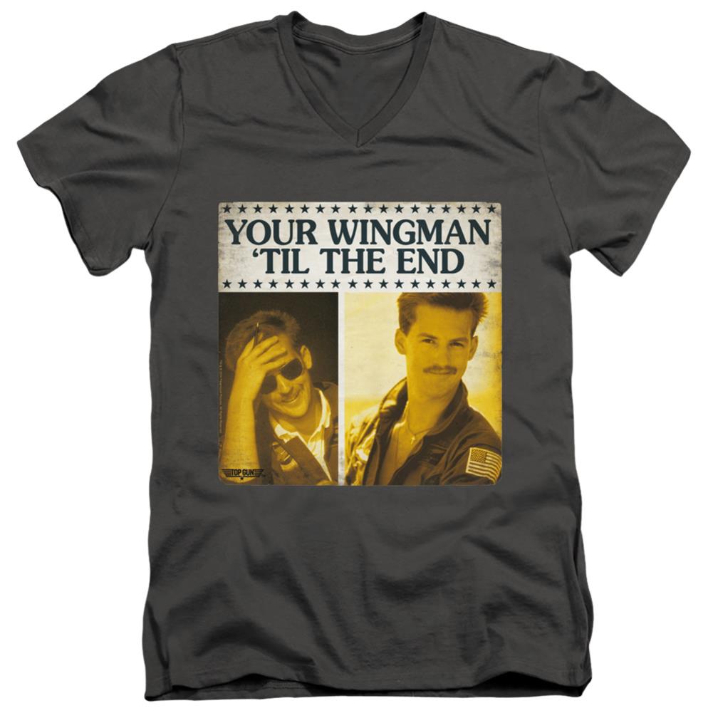 Top Gun Til The End Men's 30/1 Cotton Slim V-Neck T-Shirt