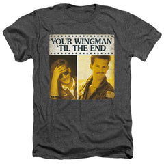 Top Gun Til The End Men's 30/1 Heather 60 40 Poly Short-Sleeve T-Shirt