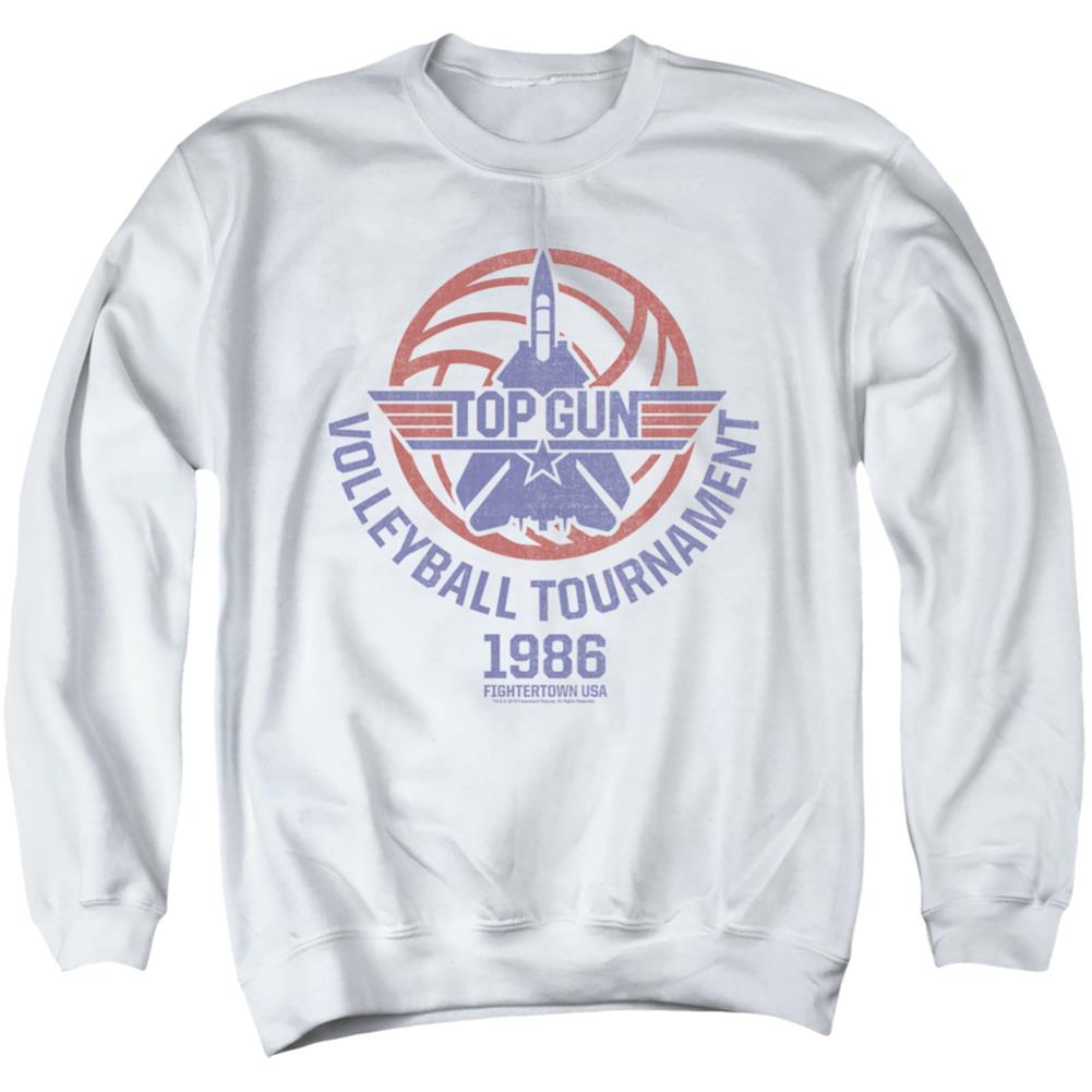 Top Gun Volleyball Tournament Men's Crewneck 50 50 Poly Long-Sleeve T-Shirt