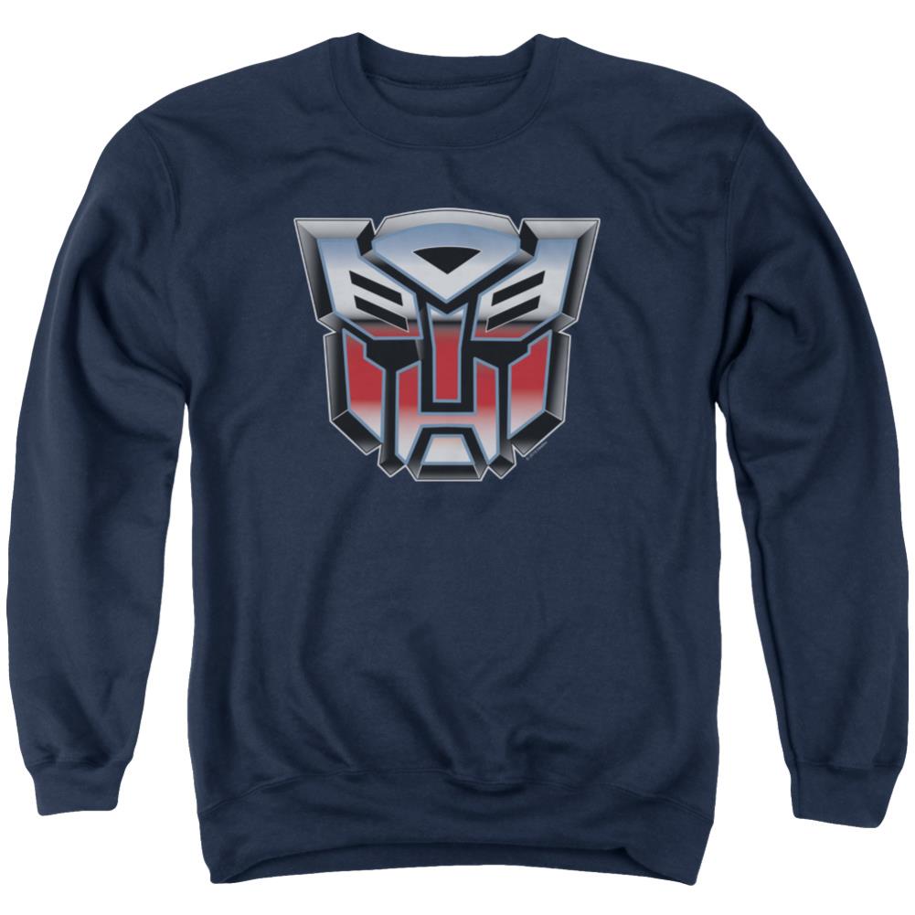 Transformers Autobot Airbrush Logo Men's Crewneck 50 50 Poly Long-Sleeve T-Shirt