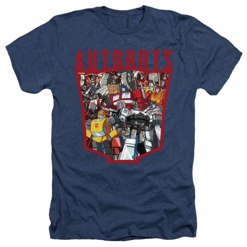 Transformers Autobot Collage Men's 30/1 Heather 60 40 Poly Short-Sleeve T-Shirt