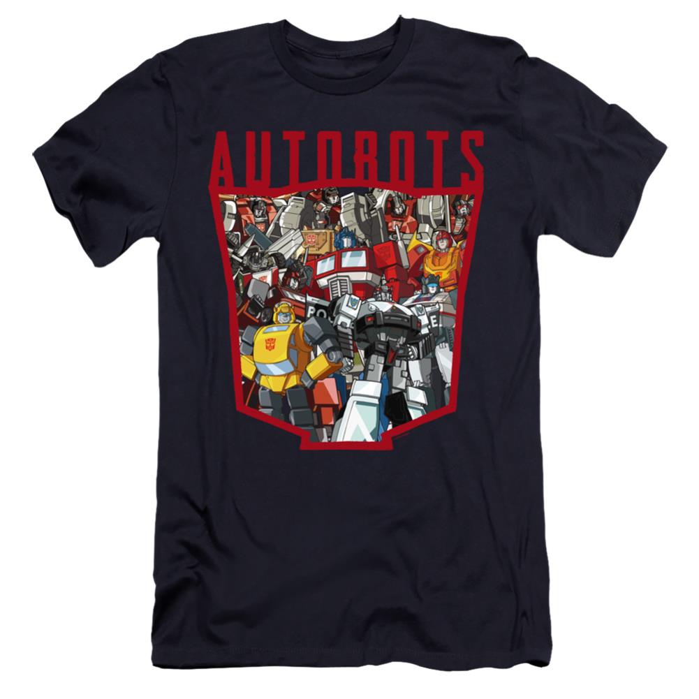 Transformers Autobot Collage Men's Ultra-Soft 30/1 Cotton Slim Short-Sleeve T-Shirt