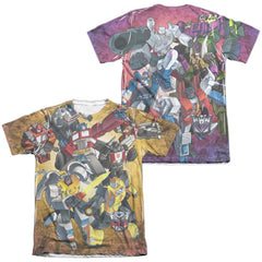 Transformers Autobots V Decepticons (Front/Back Print) Men's Regular Fit Poly Cotton Short-Sleeve T-Shirt