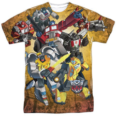 Transformers Autobots V Decepticons Men's Regular Fit Polyester Short-Sleeve T-Shirt