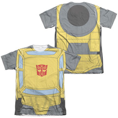 Transformers Bumblebee Costume (Front/Back Print) Men's Regular Fit Poly Cotton Short-Sleeve T-Shirt