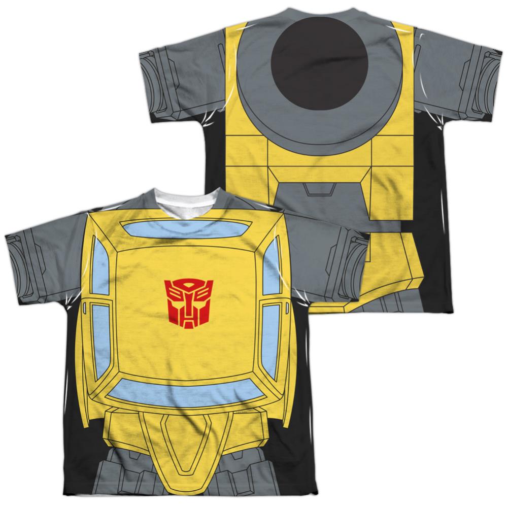 Transformers Bumblebee Costume (Front/Back Print) Youth Regular Fit Poly Short-Sleeve T-Shirt