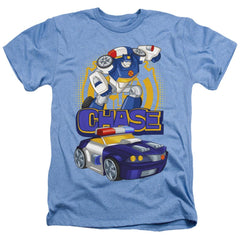 Transformers Chase Men's 30/1 Heather 60 40 Poly Short-Sleeve T-Shirt