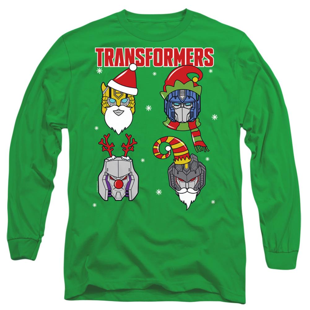 Transformers Christmas Santa Robots Men's 18/1 Cotton Long-Sleeve T-Shirt