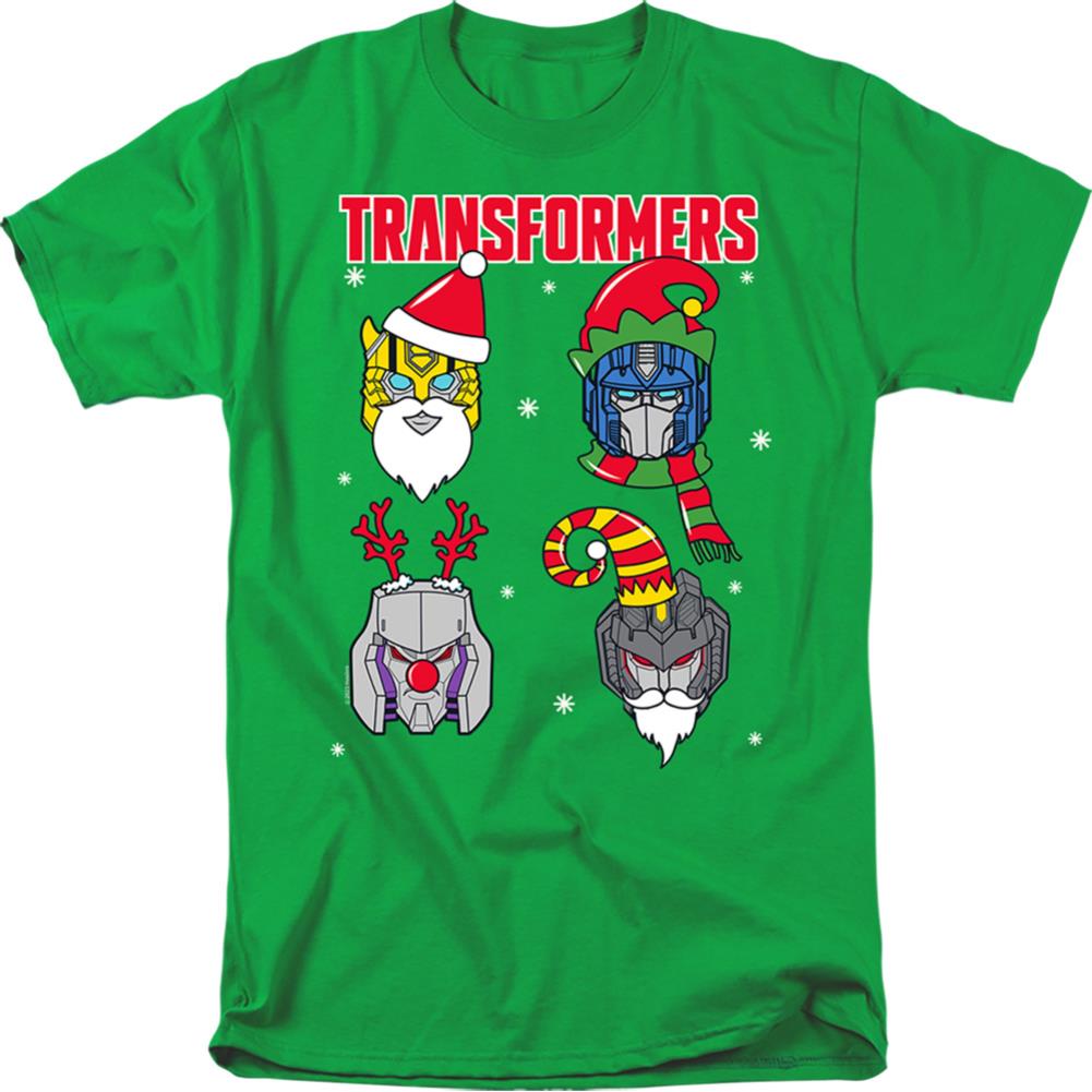 Transformers Christmas Santa Robots Men's 18/1 Cotton Short-Sleeve T-Shirt
