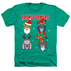 Transformers Christmas Santa Robots Men's 30/1 Heather 60 40 Poly Short-Sleeve T-Shirt