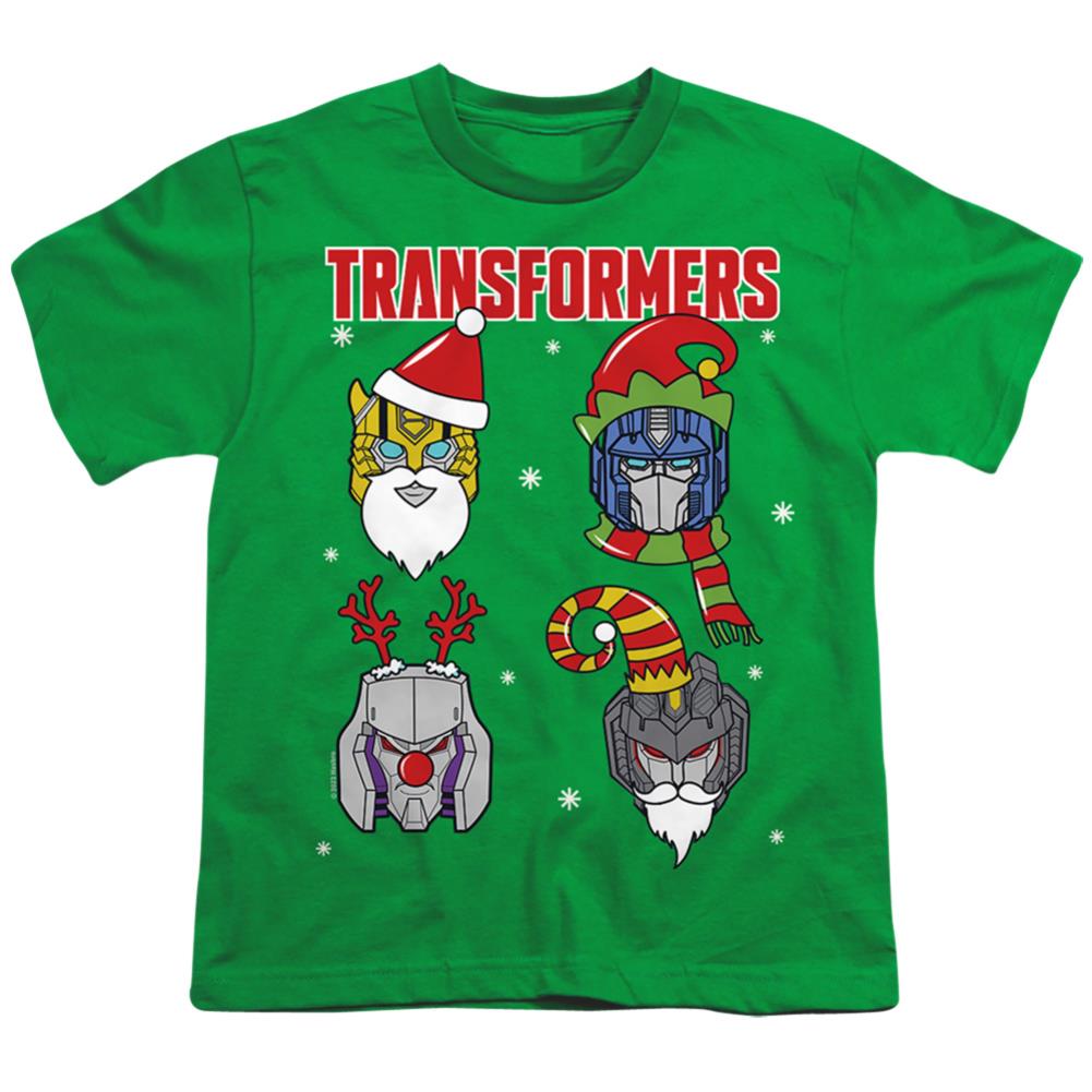 Transformers Christmas Santa Robots Youth 18/1 100% Cotton Short-Sleeve T-Shirt