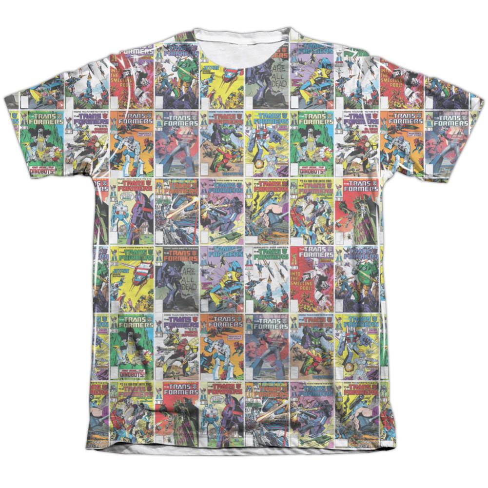 Transformers Cover Collage Men's Regular Fit Poly Cotton Short-Sleeve T-Shirt