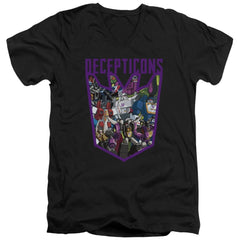 Transformers Decepticon Collage Men's 30/1 Cotton Slim V-Neck T-Shirt