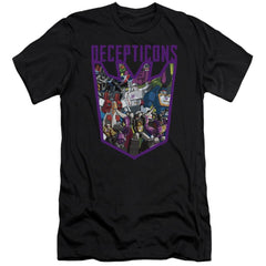 Transformers Decepticon Collage Men's Ultra-Soft 30/1 Cotton Slim Short-Sleeve T-Shirt